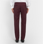 VALENTINO - Slim-Fit Wool and Mohair-Blend Trousers - Burgundy