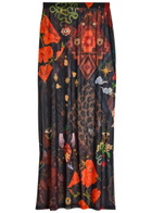 Never Fully Dressed Dorris Printed Mesh Midi Skirt Black