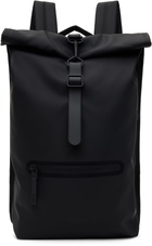 RAINS Black Rolltop Rucksack
