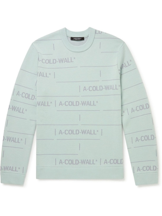 Photo: A-COLD-WALL* - Logo-Jacquard Wool Sweater - Green