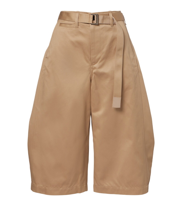 Photo: Sacai Belted cropped cotton barrel-leg pants