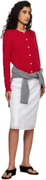Dunst White H-Line Laced Midi Skirt