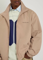 Acne Studios Logo-print Cotton-poplin Jacket Beige