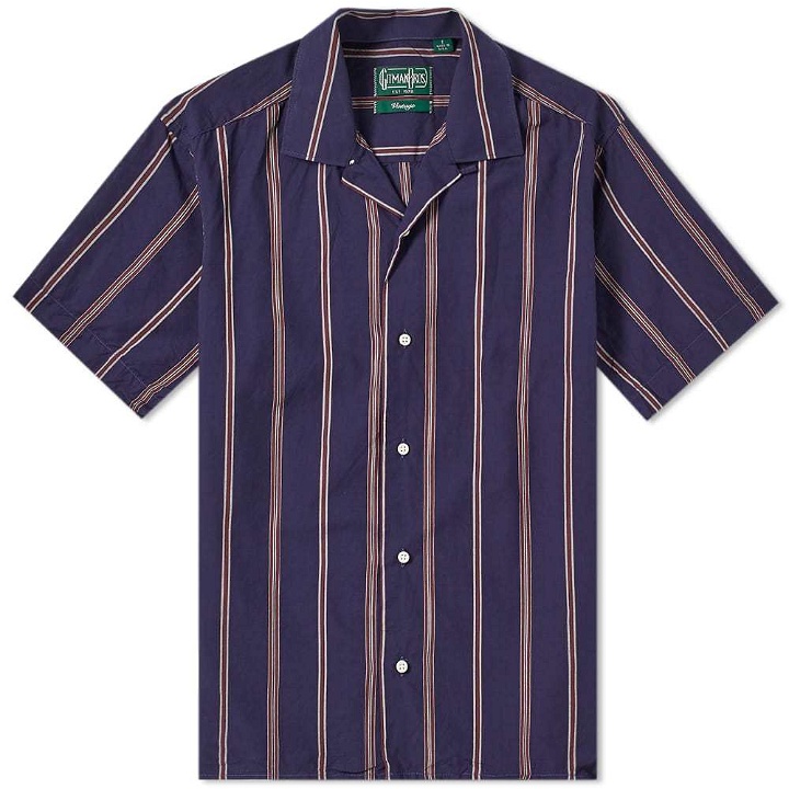 Photo: Gitman Vintage Short Sleeve Camp Collar Stripe Shirt