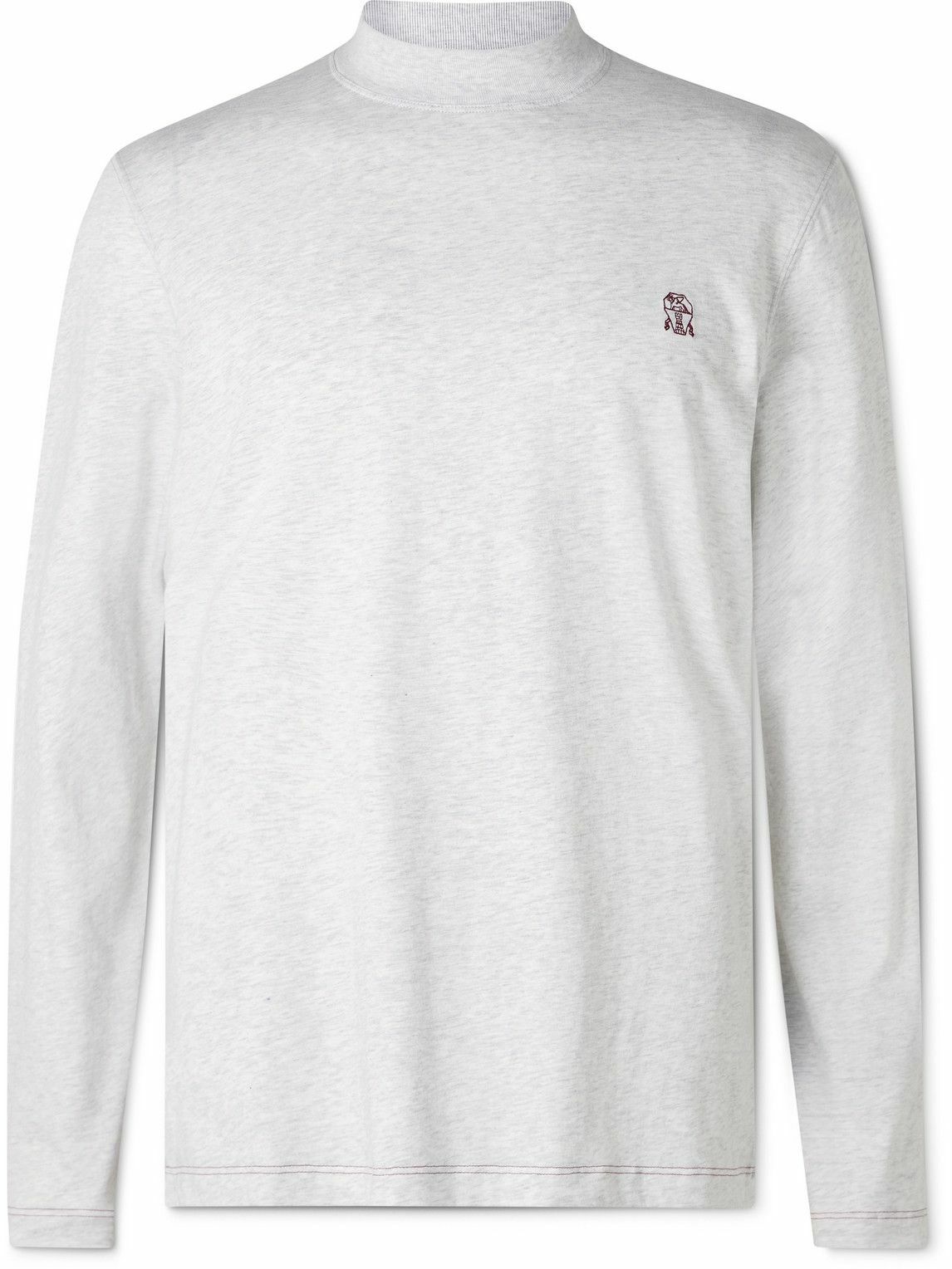 Brunello Cucinelli ラウンドネック ロングTシャツ | グレー