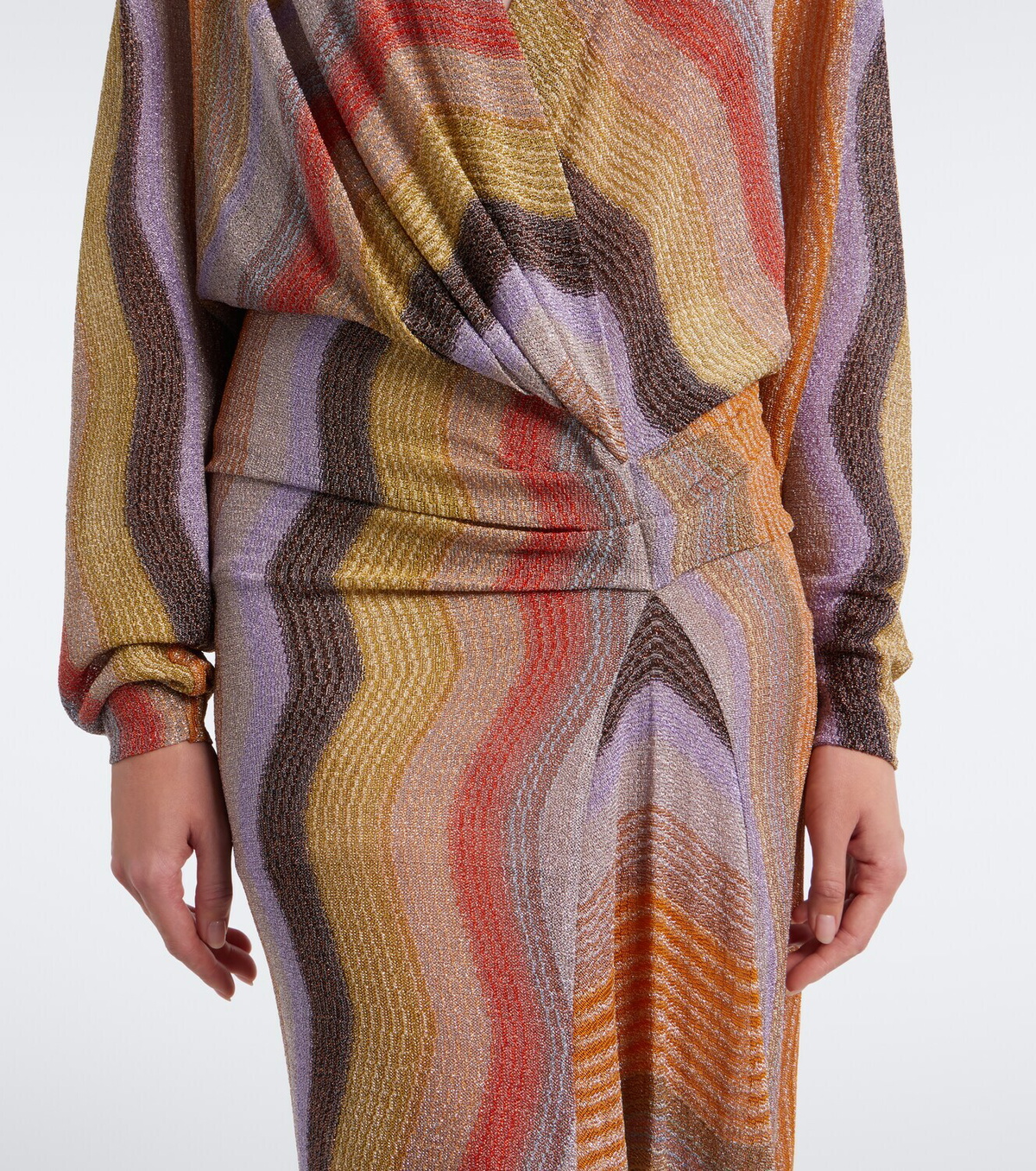 Missoni Draped printed lamé gown