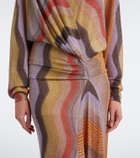 Missoni Draped printed lamé gown