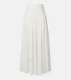 Alexandra Miro Serena broderie anglaise cotton maxi skirt