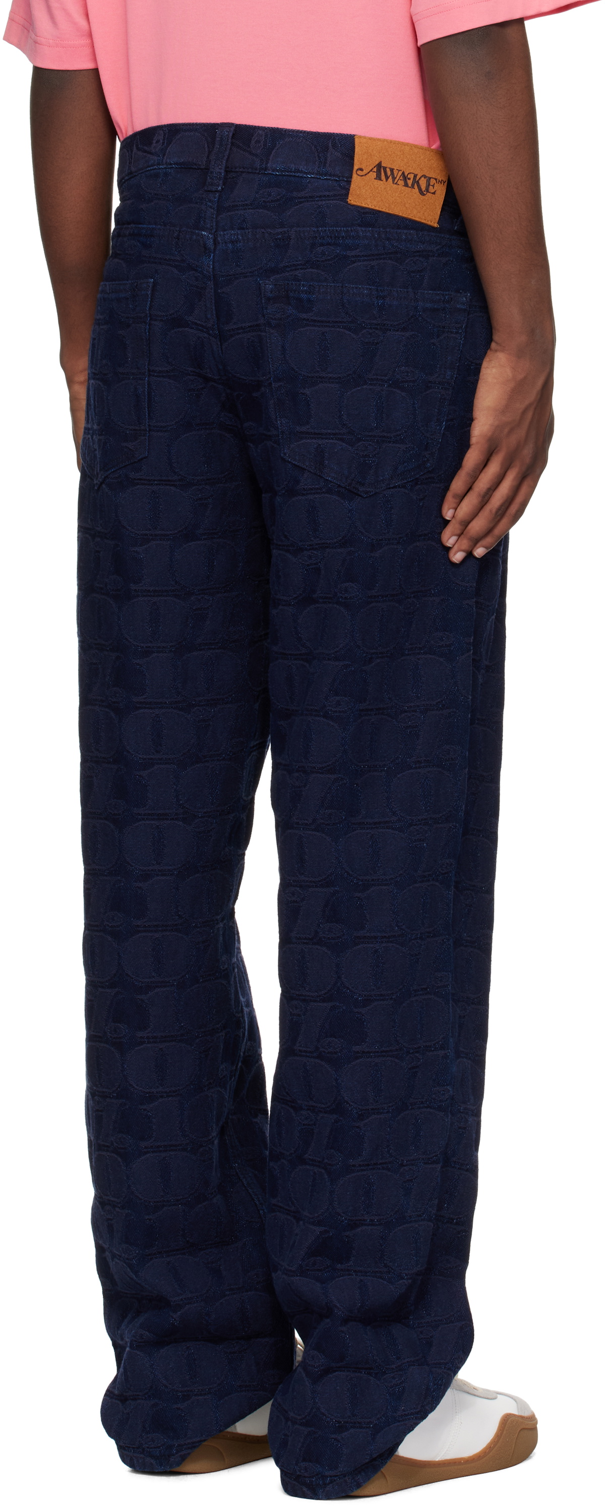 Awake NY Navy Jacquard '100' Jeans