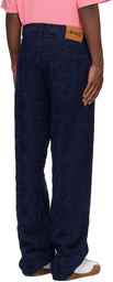 Awake NY Navy Jacquard '100' Jeans