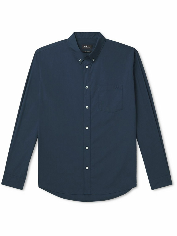 Photo: A.P.C. - Edouard Button-Down Collar Cotton Shirt - Blue