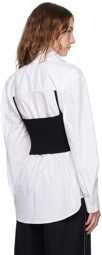 Alexander Wang White & Black Pre-Styled Cropped Cami Shirt