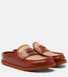 Birkenstock 1774 Naples leather-trimmed woven mules