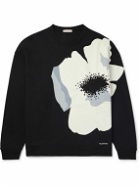Valentino Garavani - Floral-Print Cotton-Jersey Sweatshirt - Black