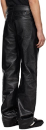 Marine Serre Black Embossed Leather Pants
