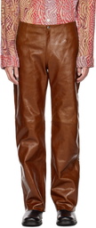 Our Legacy Brown Biker Leather Pants