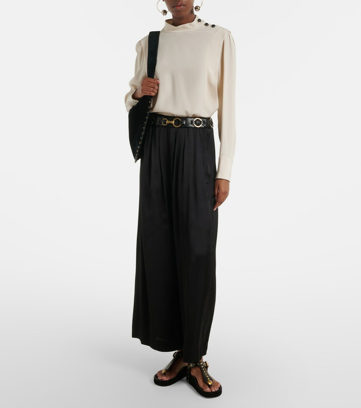 Isabel Marant Nolia satin wide-leg pants