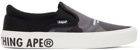 AAPE by A Bathing Ape Black & Grey Camo Slip-On Sneakers