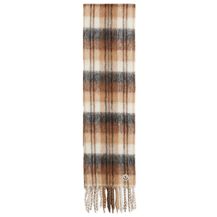 Photo: Moncler Men's Tartan Scarf in Brown 