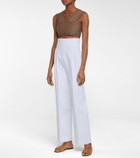 Alaïa High-rise cotton gabardine pants