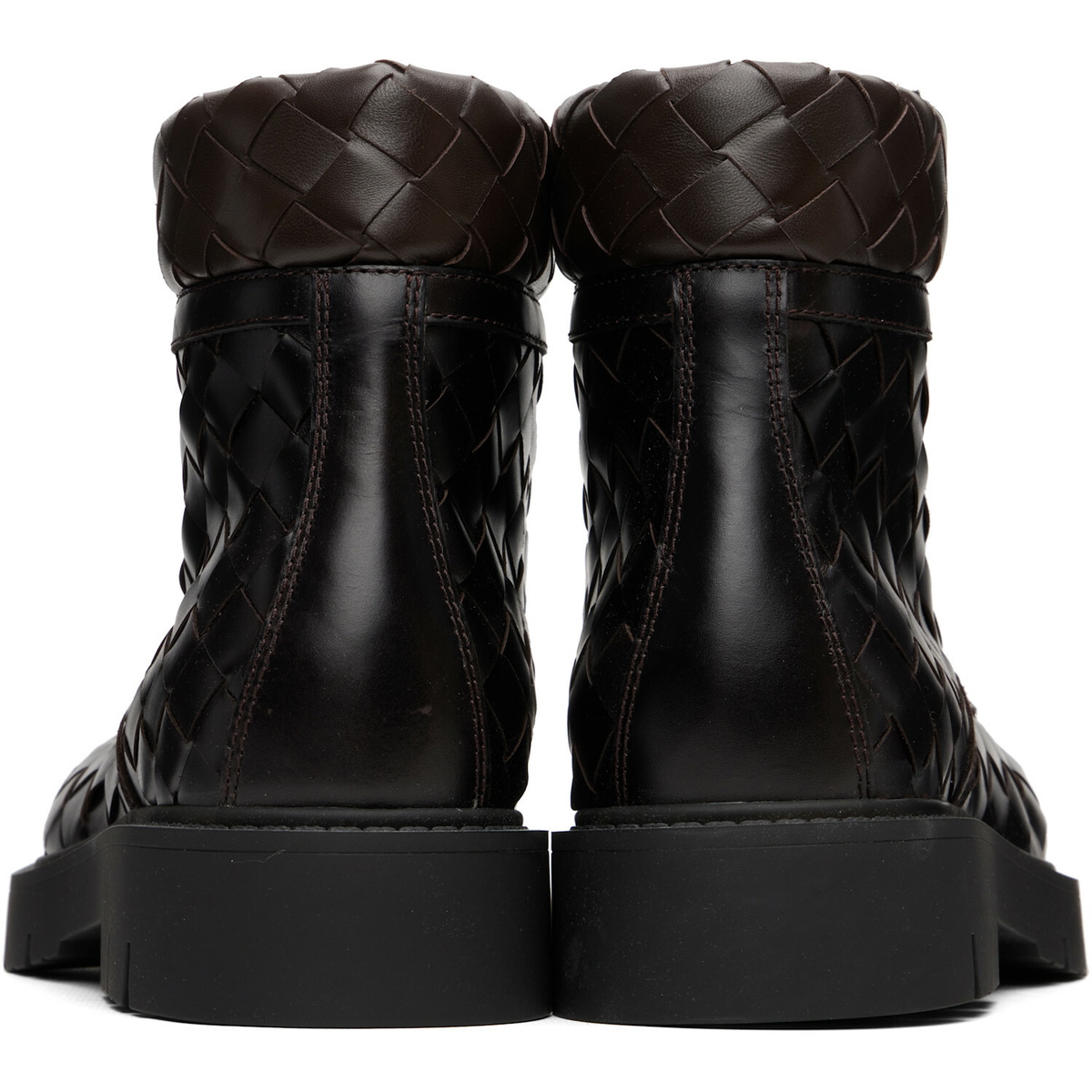 Bottega Veneta Brown Haddock Lace-Up Ankle Boots