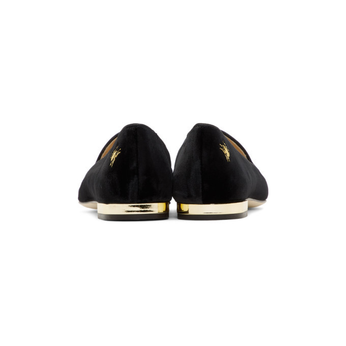 Charlotte Olympia Black Velvet Nocturnal Loafers
