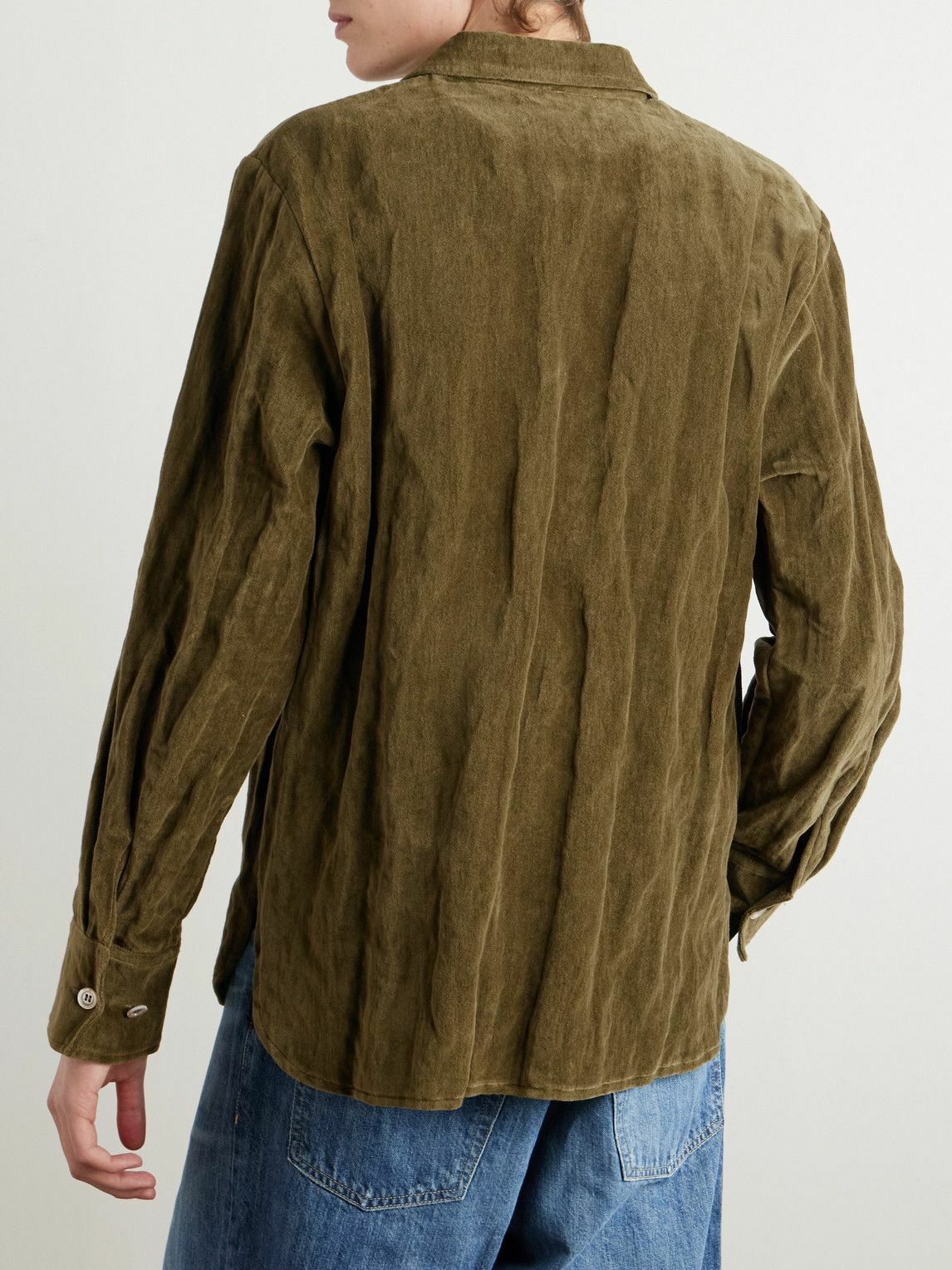 Séfr - Ignacio Metallic Cotton-Blend Velvet Shirt - Green Séfr