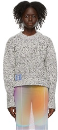 MCQ White & Purple Cropped Sweater