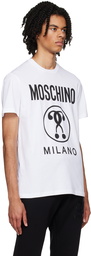 Moschino White Double Question Mark T-Shirt