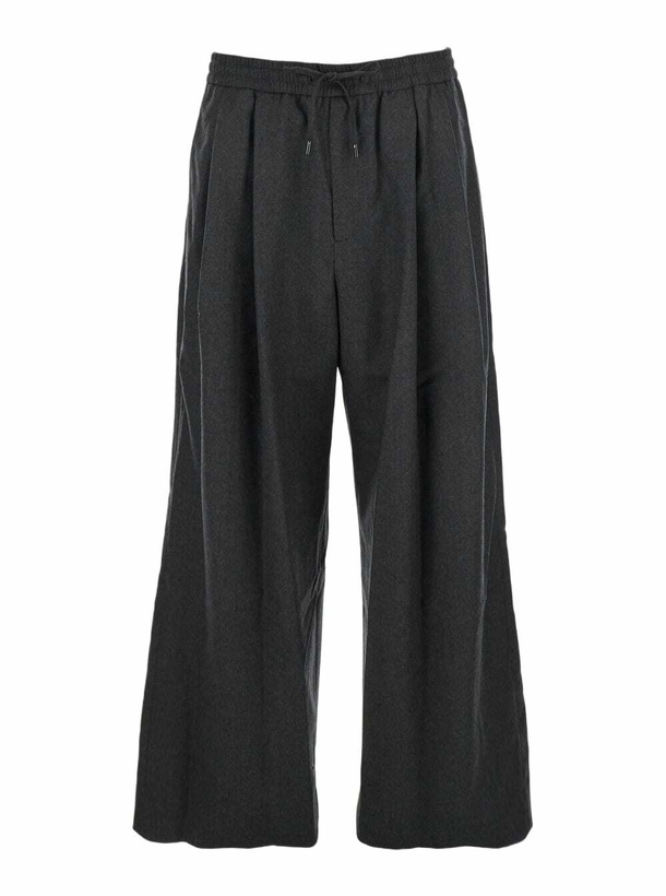 Photo: Juun.J Grey Trousers With Elastic Waist And Pleated Design In Wool Woman
