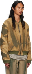 JiyongKim Green Sun-Bleached Bomber