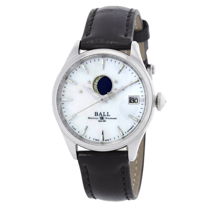 Photo: Ball Trainmaster Automatic White Mother of Pearl Dial Ladies Watch NL3082D-LJ-WH