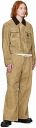 Alexander Wang Tan Rounded Carpenter Faux-Suede Jeans