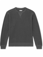 Pop Trading Company - Embroidered Logo-Print Waffle-Knit Cotton Sweatshirt - Gray
