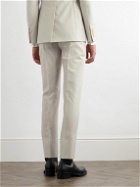 Alexander McQueen - Tapered Pinstriped Wool and Mohair-Blend Trousers - Gray