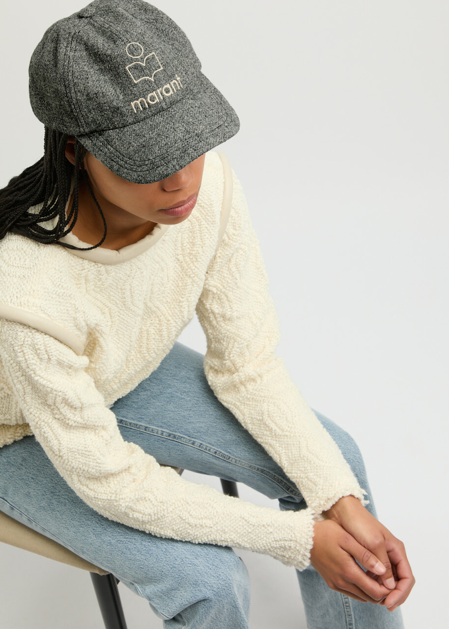 Isabel Marant Tyron Logo Wool cap Grey