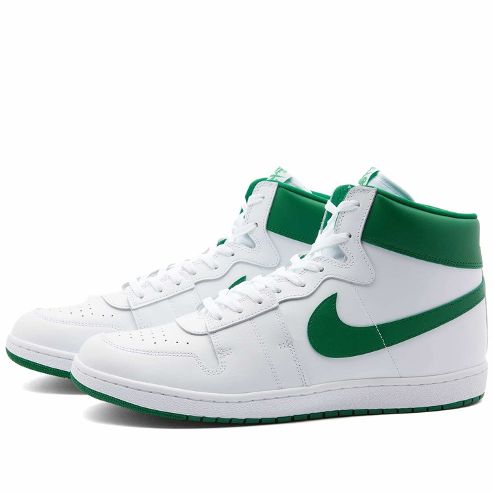 Photo: Air Jordan Nike Air Ship Sneakers in White/Pine Green