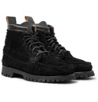 Yuketen - Angler Leather-Trimmed Brushed-Suede Boots - Black
