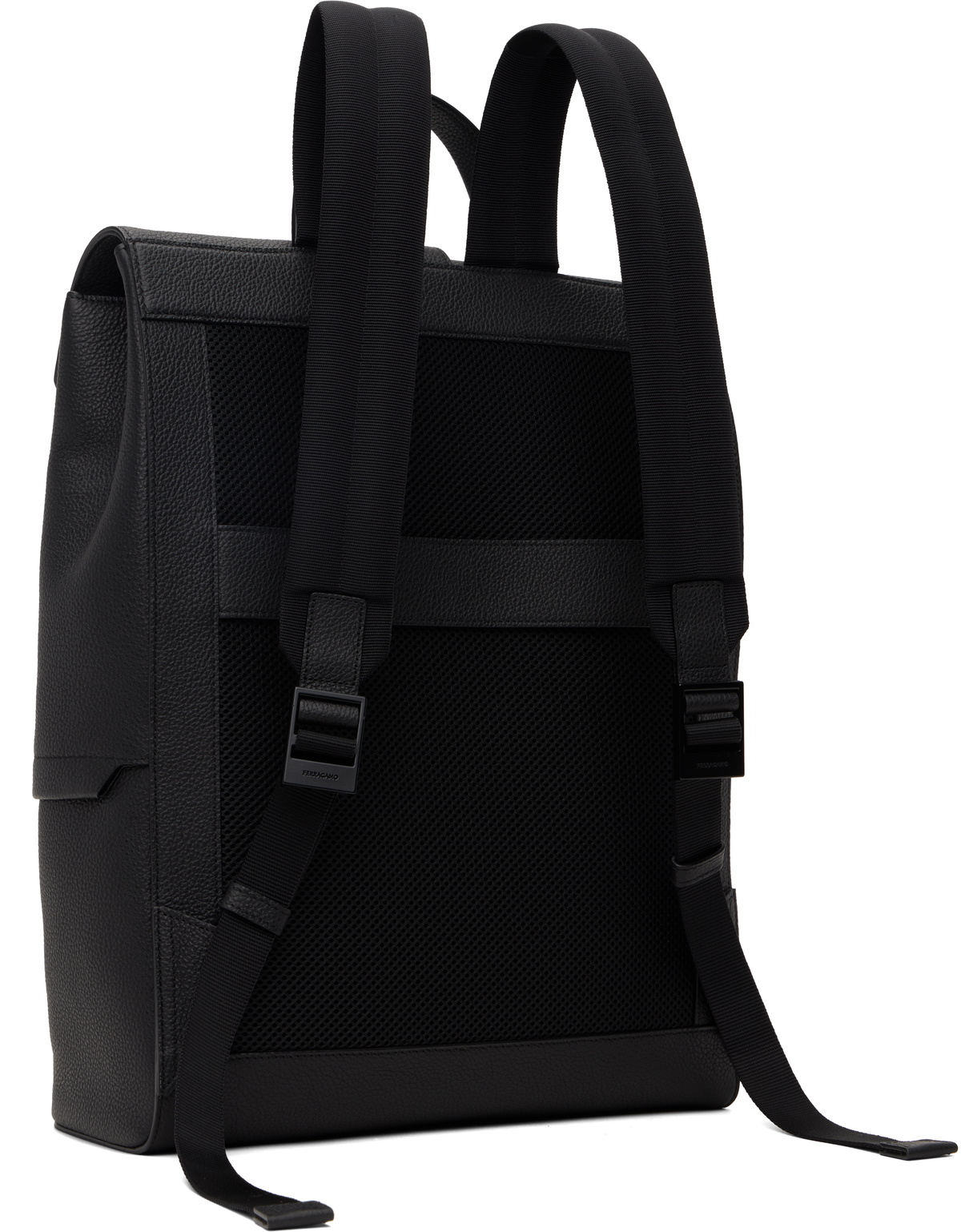 Ferragamo Black Gancini Buckle Backpack Salvatore Ferragamo