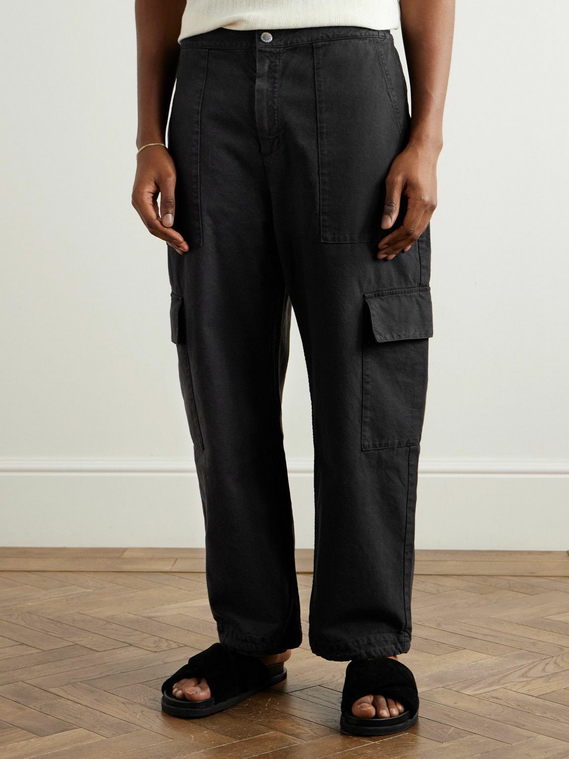 A Kind Of Guise - Tarun Tapered Cotton-Canvas Cargo Trousers - Black
