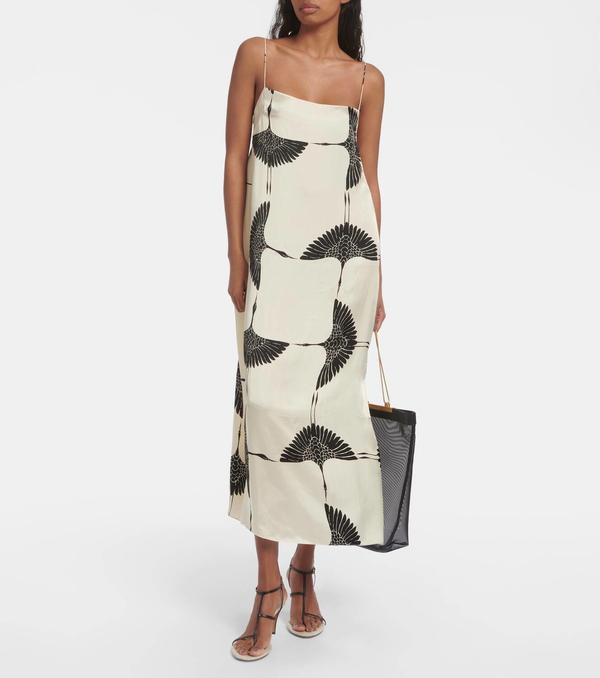 Khaite Sicily printed twill midi dress