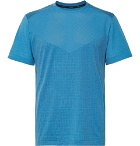 Nike Running - Tech Pack Perforated Stretch Jacquard-Knit T-Shirt - Storm blue