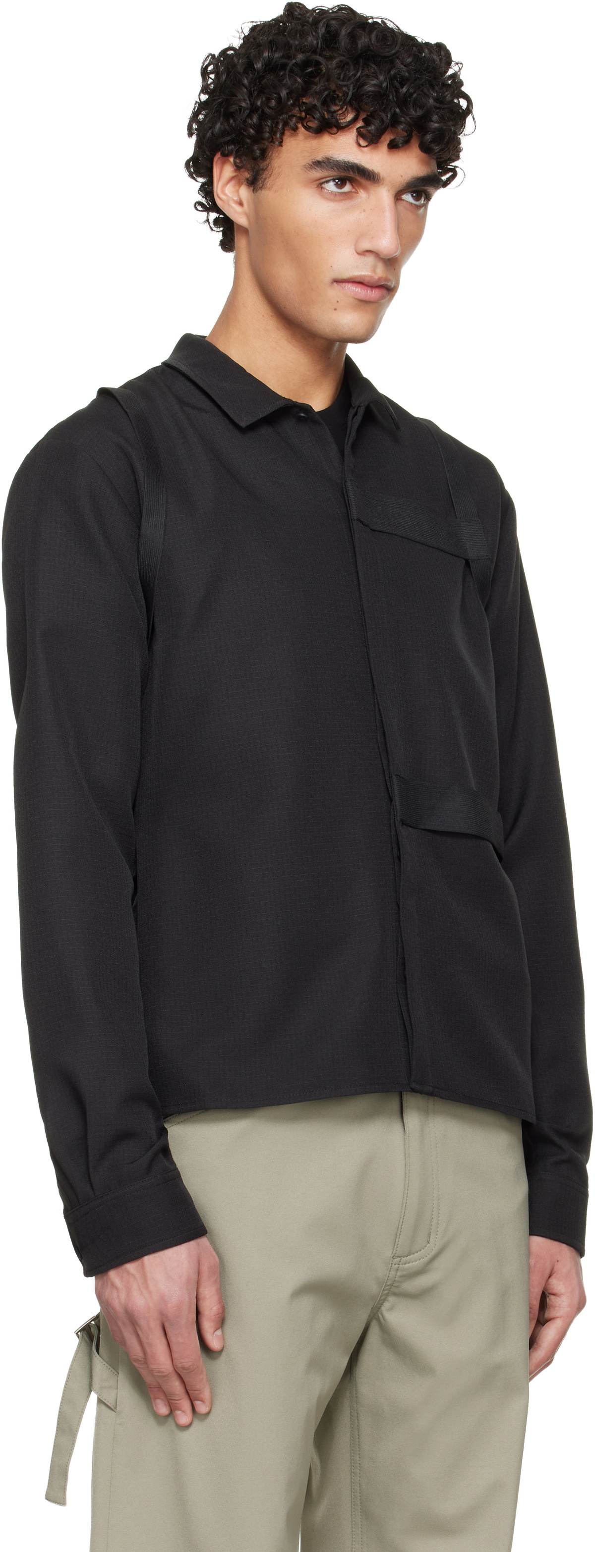 HELIOT EMIL Black Sinew Shirt
