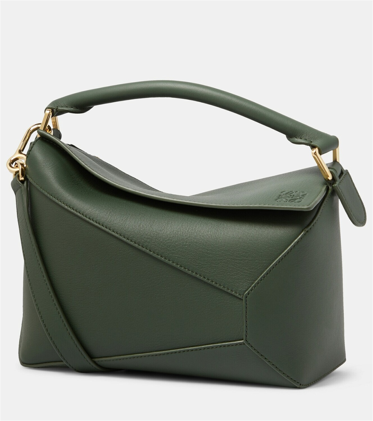 Loewe Womens Creta/green Balloon Small Leather And Canvas Shoulder Bag  1size