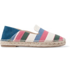 Loewe - Collapsible-Heel Striped Canvas and Suede Espadrilles - Multi