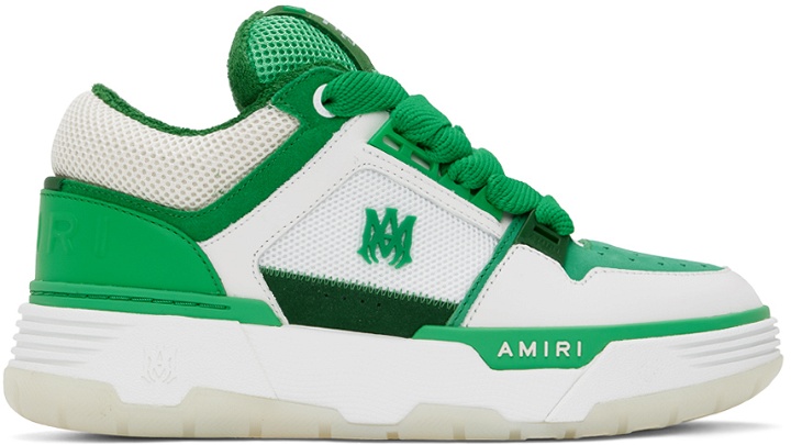 Photo: AMIRI White & Green MA-1 Sneakers
