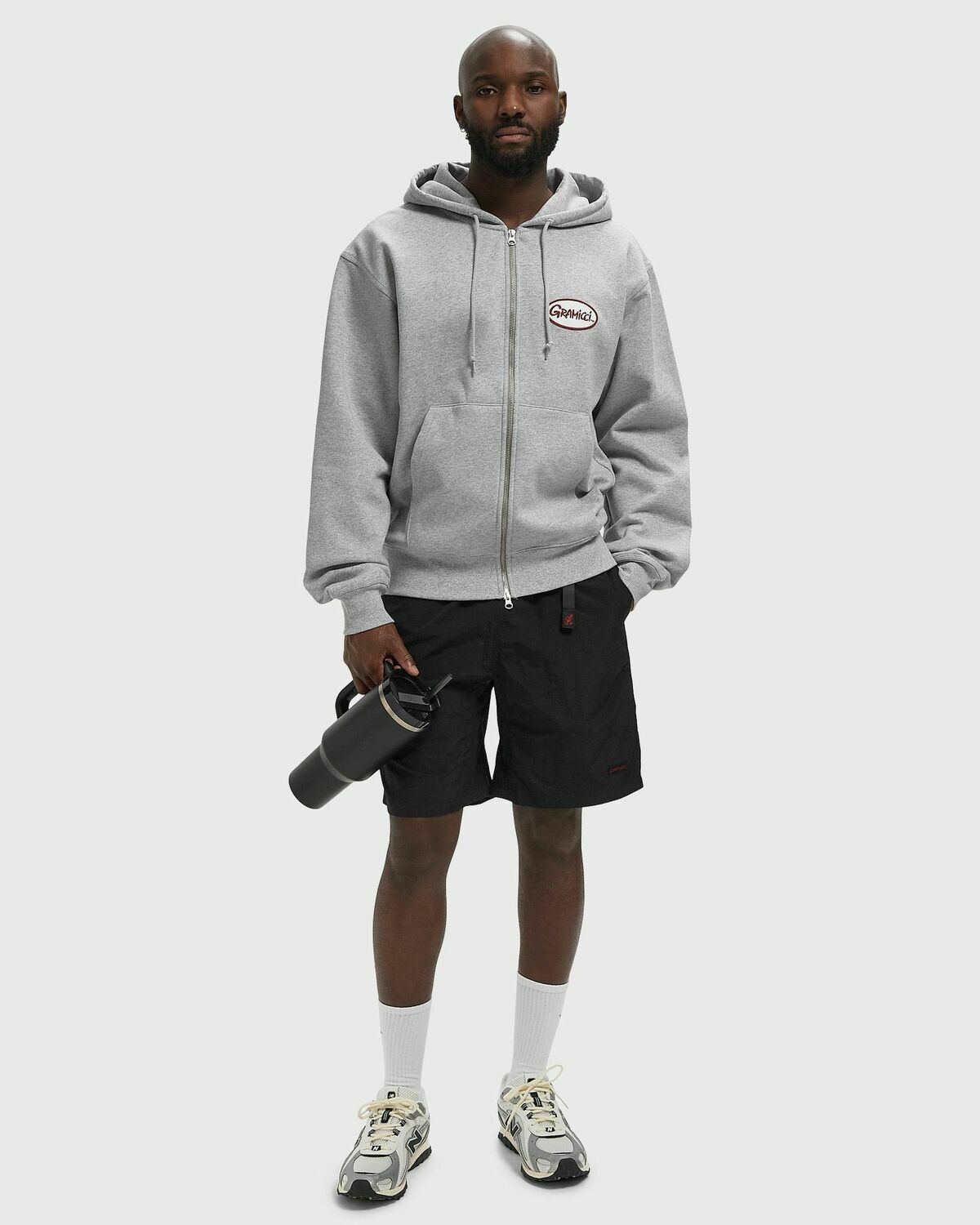 OVAL PATCH ZIP HOODED SWEATSHIRT