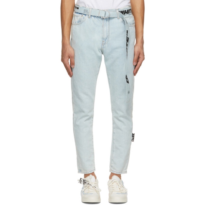 Photo: Off-White Blue Slim Fit Belted Jeans