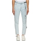 Off-White Blue Slim Fit Belted Jeans