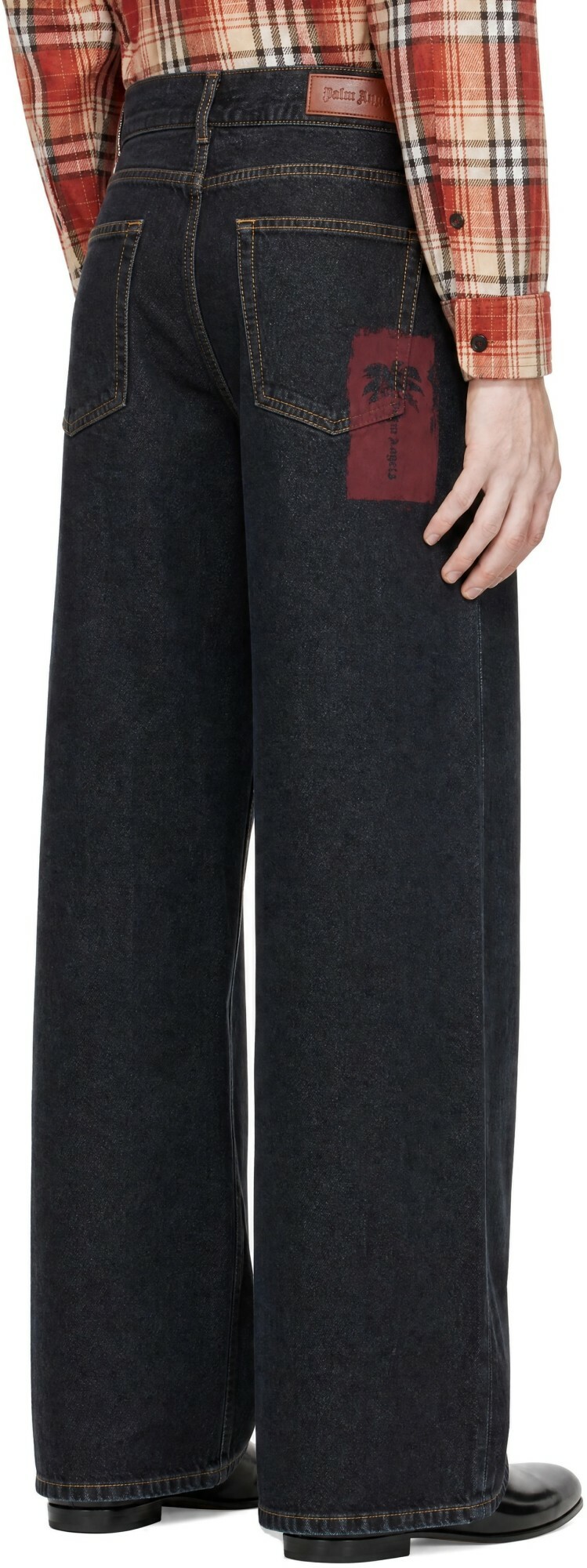 Palm Angels Blue Palm Stamp 5-Pocket Jeans